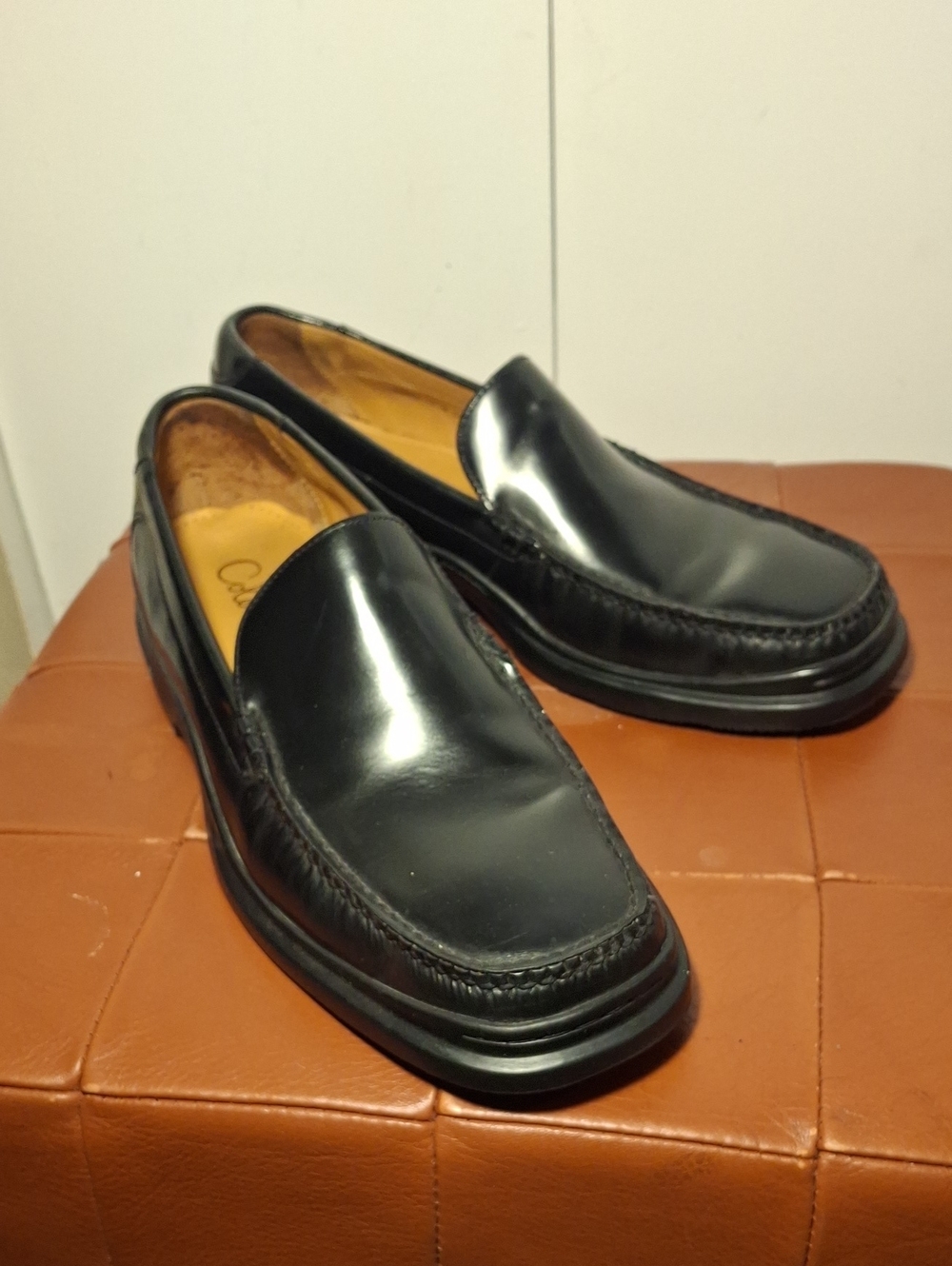 Cole Haan Black Leather Slip-On Loafers